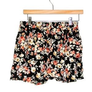 Pacsun Kirra Black Floral Mini Skirt L‎
